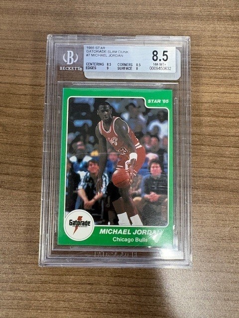 スラムダンク　カード　84 1984-85 Star Gatorade Slam Dunk Michael Jordan #7 BGS 8.5 | eBay