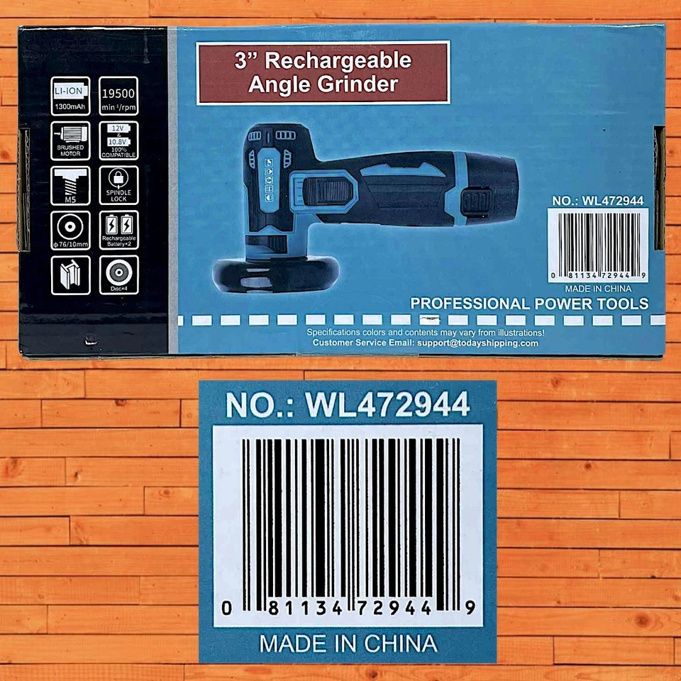 3″ Rechargeable Angle Grinder | Cordless 12V Li-Ion | Professional Power Tools - Image 3 of 4