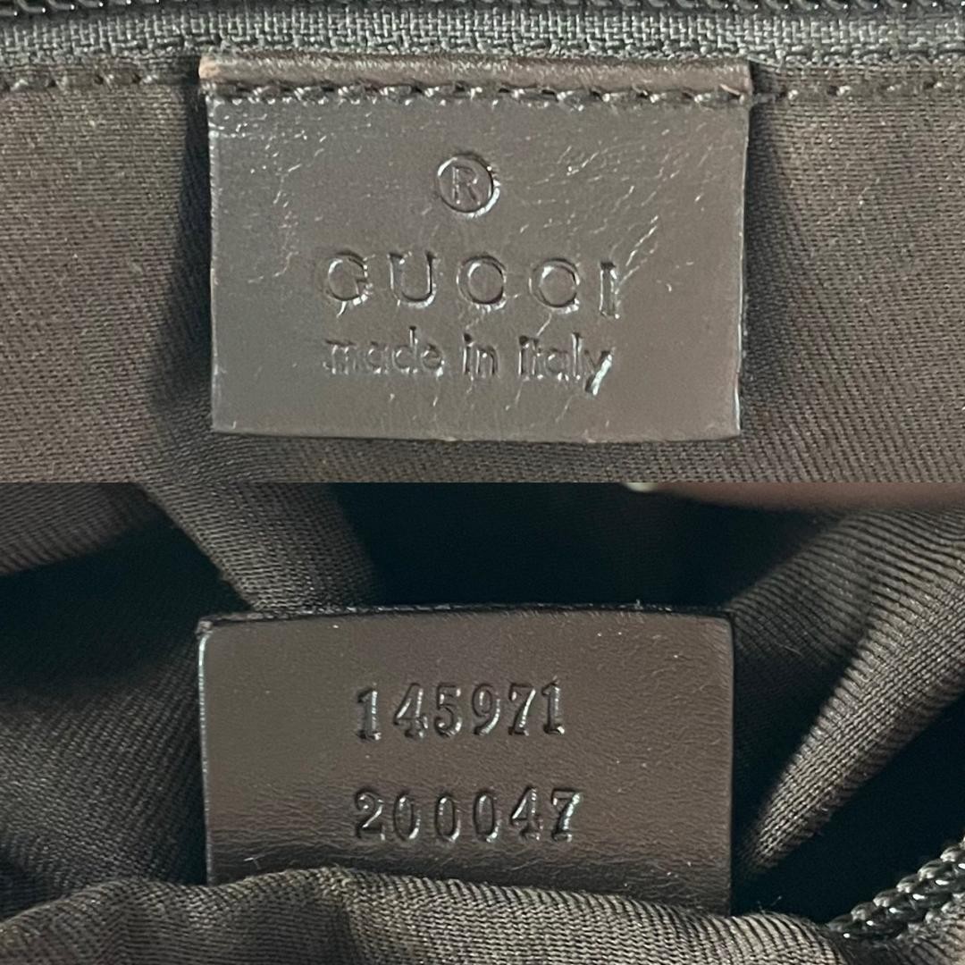 GUCCI Tote Bag GG Canvas Leather Brown Large Authentic Excellent Condition thumbnail 10