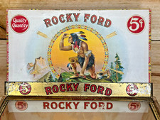 Sale 4/13 - Rare Antique Wood Rocky Ford Cigar Box and Glass Display Lid