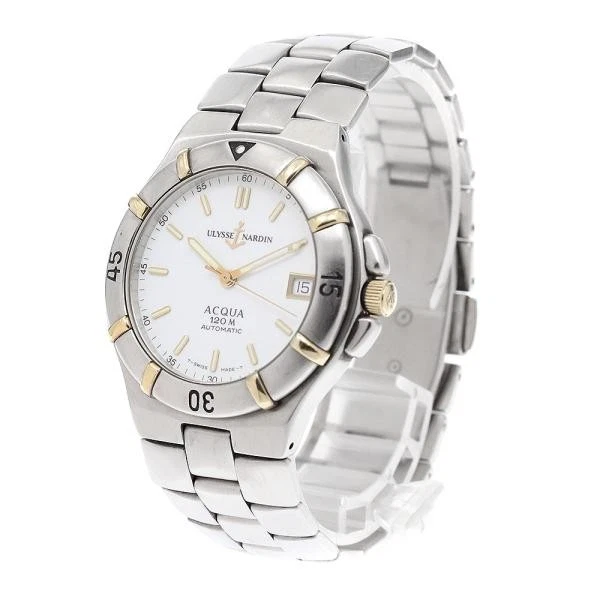Ulysse Nardin — Ulysse Nardin 134-26 37mm SS White Dial Automatic Date Watch #C15981