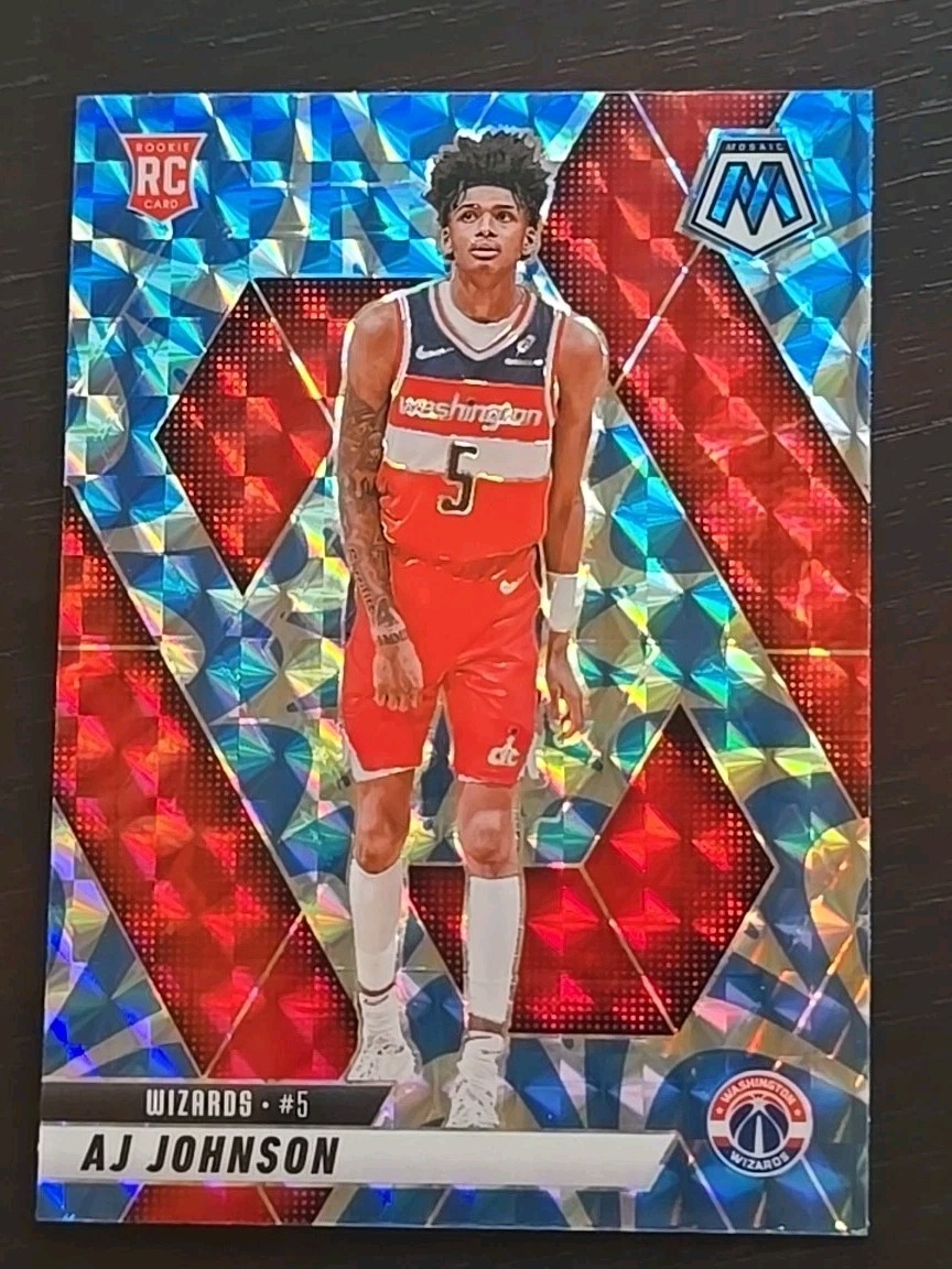 2024-25 Panini Mosaic AJ Johnson Rookie Blue Reactive #215 - Wizards