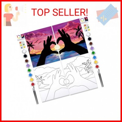 PAILIM 2 Pack Sip and Paint Kit for Adults - Pre-Drawn Canvas to Paint at Home -