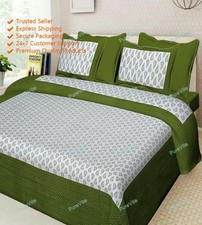 Modern Desginer Floral Printed Cotton Double Bed Sheet With 2 Pillow Cover