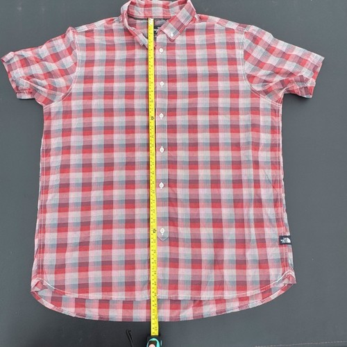 The North Face Shirt Mens XXL 2XL Red Plaid Short Sleeve Button Up Casual Nylon - Picture 7 of 12