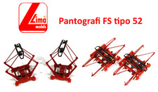 Lima Italia, Set Nr. 2 Stromabnehmer Typ 52 FS, aus Metall, Farbe rot.