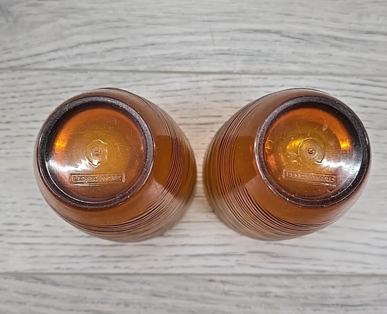 Vtg Lenox Ware Sociables Amber Swirl 12 oz Plastic Water Tumblers - Set of 2 - Image 4 of 4