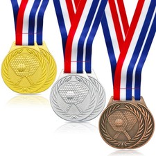 6 Pcs Pickleball Medals - 2.56 Inch Gold Silver Bronze Metal Pickle Ball Meda...