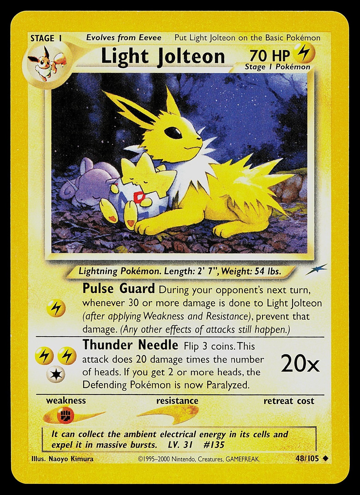 Pokemon Card - Light Jolteon Neo Destiny 48/105 Uncommon