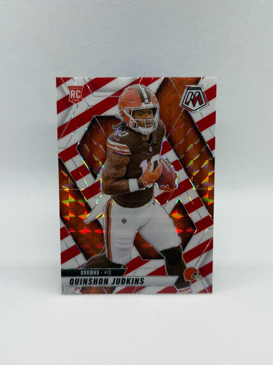 2025 Mosaic Football Quinshon Judkins RC #365 Red & White Stripe