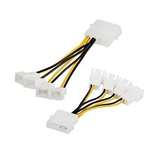 PNGKNYOCN Molex to Fan Power Splitter Cable, 4-Pin IDE Molex to 4X 3-Pin Y