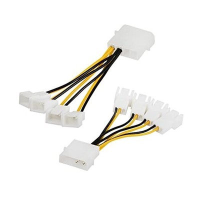 PNGKNYOCN Molex to Fan Power Splitter Cable, 4-Pin IDE Molex to 4X 3-Pin Y 