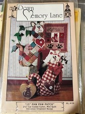 PATRÓN ARTESANAL POR "DOWN MEMORY LANE" "PARCHE DE 15 PATAS" GATOS-COLCHA++RARO-DIFÍCIL DE ENCONTRAR