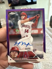 Logan O'Hoppe 2023 Topps Chrome RC #RA-LO Base Chrome Auto Purple /250
