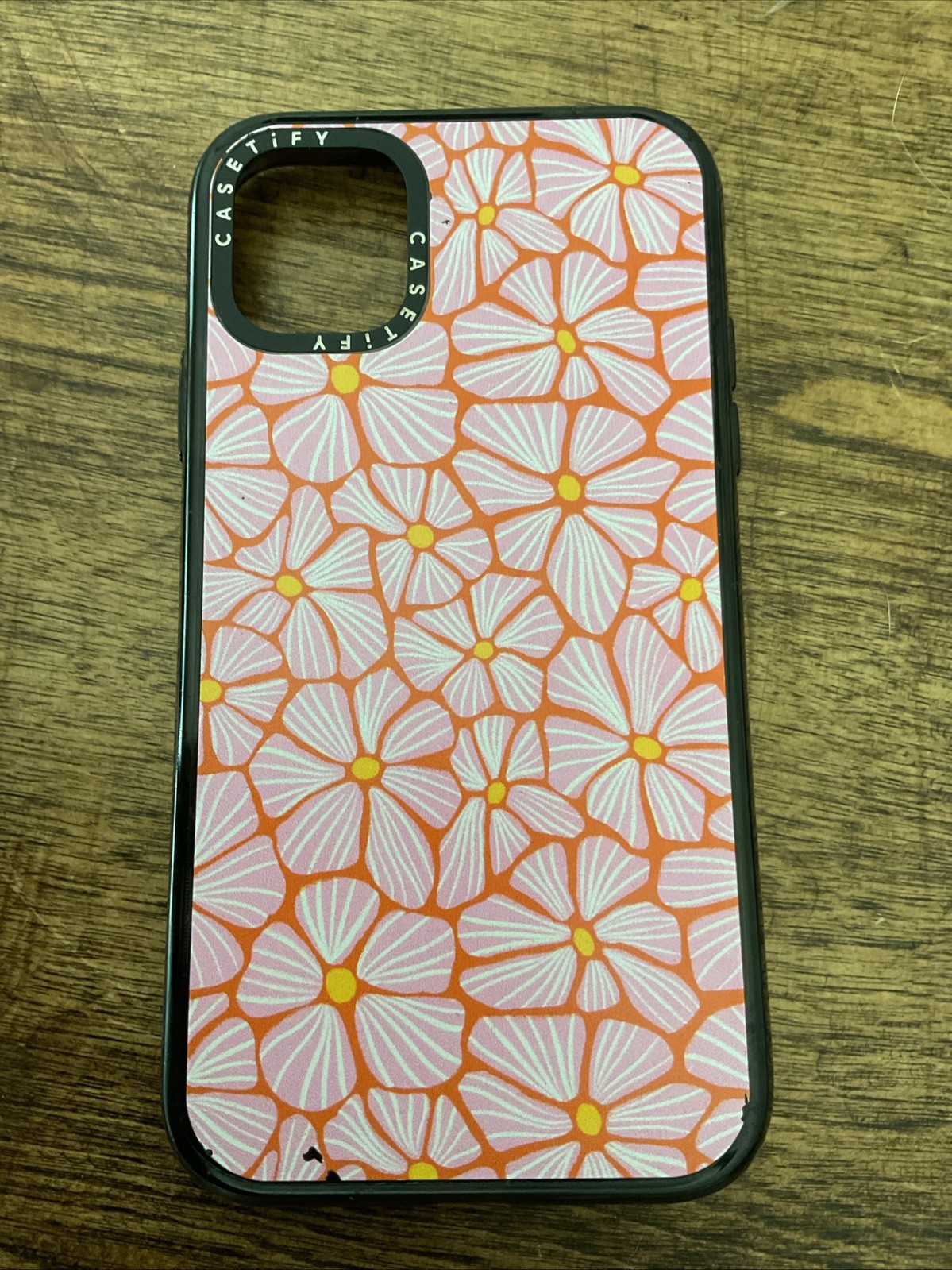 Casetify iPhone 11 Impact Case Orange Pink Floral Small Scratch See Pic-image