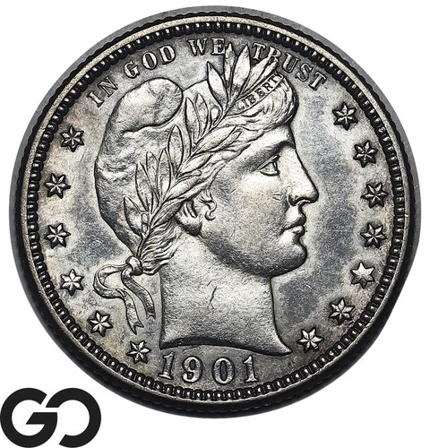 1901-O Barber Quarter *Key Date*, Scarce New Orleans Date Issue