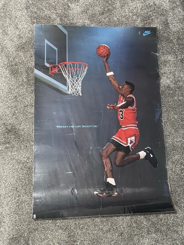 Vtg 1991 Beam Me Up Scottie Pippen Poster ~ Chicago Bulls NBA Basketball 36 X 24
