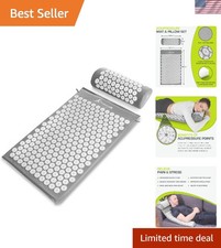Acupressure Mat and Pillow Set for Back/Neck Pain Relief and Muscle Relaxation