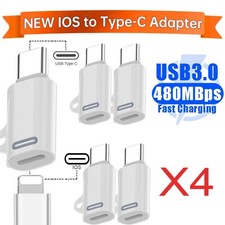 4x For iPhone 17/16/15Pro Plus Max Type-C Male to 8-Pin Female Adapter Converter