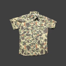Walls USA Made Short Sleeve Button Down Duck Camo Shirt Size Small