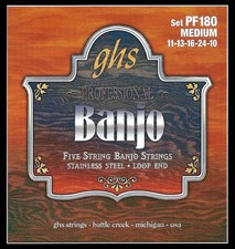GHS 5-String Banjo Strings - Stainless Steel - Medium Gauge - PF180