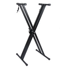 Heavy  Duty Single  X Shape Piano Keyboard Stand Adjustable Portable Black