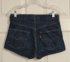 Vtg 70s 80s Levi's Buttonfly Booty Shorts Dark Wash SF 207 Size 29 High Rise
