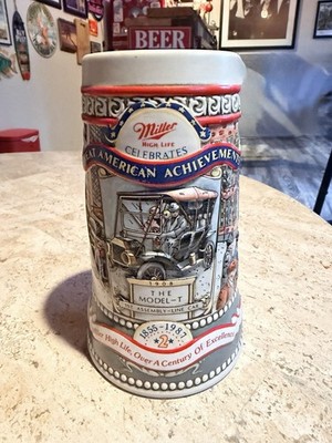 Miller High Life Great American Achievements Model T Breweriana Beer Stein Mug