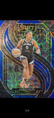 2025 Panini Select WNBA JACKIE YOUNG BLUE SCOPE PRIZM ACES 186/199 #161 - NRMT-M