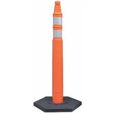 Delineator Post With Base, Hdpe, Meets Mutcd Requirements, 10 Lbs, Orange, 43