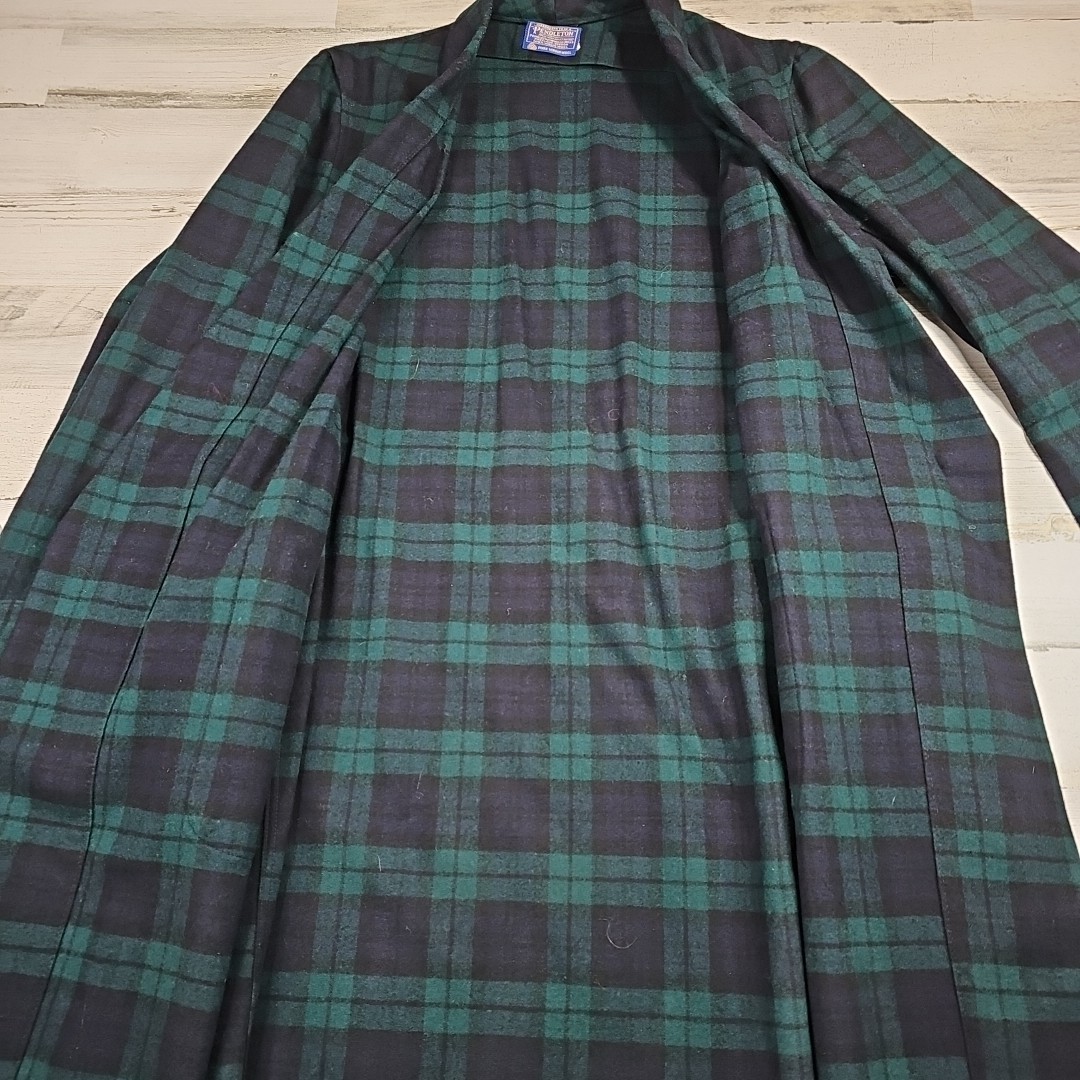 Pendleton Virgin Wool Robe Mens Medium Green Plai… - image 6