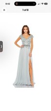 MAC DUGGAL 79365 EMBELLISHED CAP SLEEVE BODICE SEAMIST CHIFFON GOWN s 16 NWT