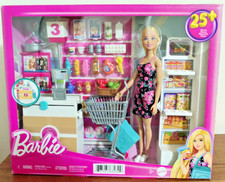 Barbie Doll Supermarket Shopping PlaySet Grocery Store 25 Pieces Toy Gift girl