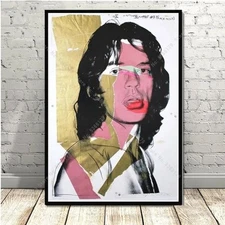 Andy Warhol Mick Jagger Still Life Abstract Poster, Rock Star Wall Decor