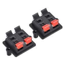 2Pack 4 Way Spring Speaker Terminal Clip Push Release Connector Black Red WP4-03