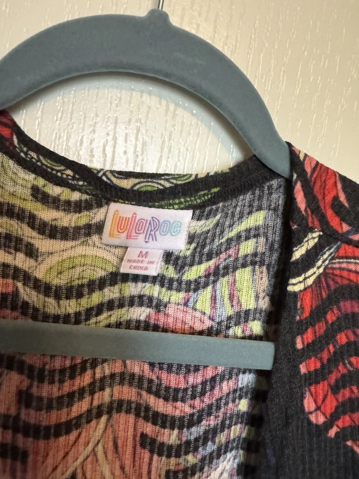 NUEVO SIN ETIQUETAS LulaRoe Plumero Chaleco Largo Colorido Largo Completo Boho Mujer Talla M REGALO Foto 4 de 4