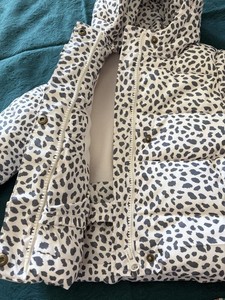 babyGap Animal Print Hooded Puffer Jacket 2 Years White Black Unisex Baby
