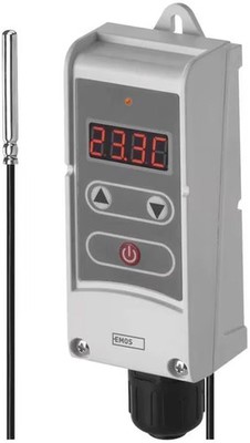 EMOS P5684 Anlege-Thermostat mit Fernfühler, manuell, weiß (2101108000)