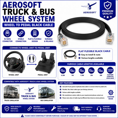 AEROSOFT WHEEL TO PEDAL RJ12 BLACK CABLE
