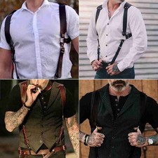 Men's Leather Vest Straps Braces Hot Sale M1P0