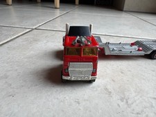 Camion Porte-engins Majorette Kenworth Vert 1/87 - Fardier Vintage 1985