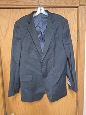 New Mens Stafford 44 Reg Charcoal Cool Max Sport Coat Suit Jacket