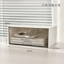 Desktop Storage Box, Transparent Drawer Style Stationery and Cosmetics Organizer