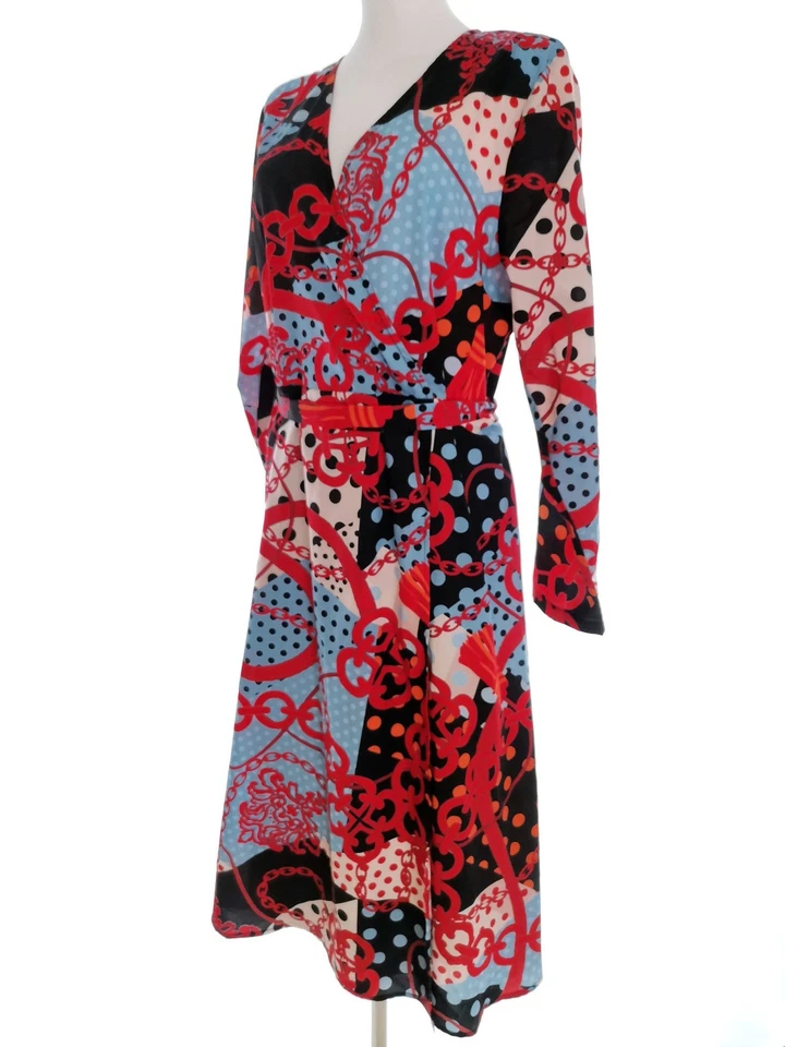 DARLING Womens Sukienka Kopertowa Grochy Czarny Długi rękaw 16/18 (44) W serek - Image 4 of 4