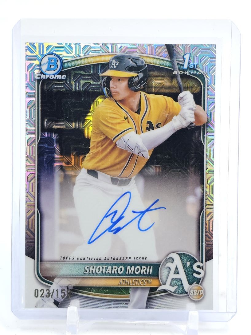 SHOTARO MORII 2025 BOWMAN CHROME 1ST HTA CHOICE AUTOGRAPH AUTO /150 Q2754