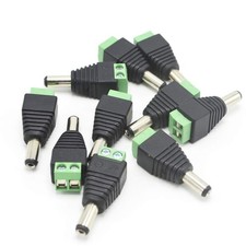 10 PCS 2.1mm x 5.5mm Male CCTV Camera DC Power Adapter Connector Jack Plug
