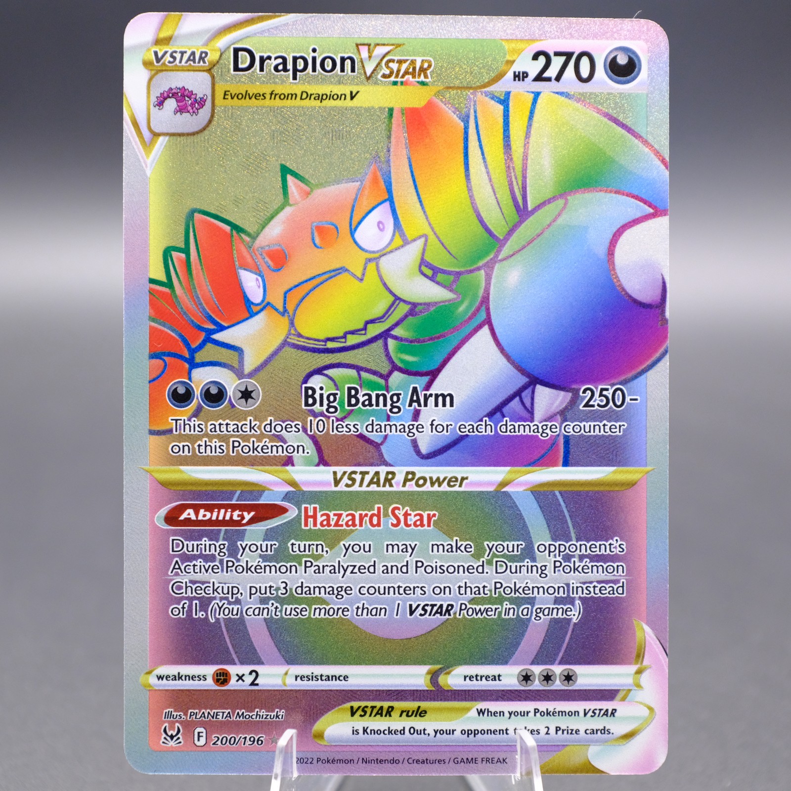 Drapion VSTAR (Secret) 200/196 Secret Rare SWSH11: Lost Origin Pokemon TCG NM