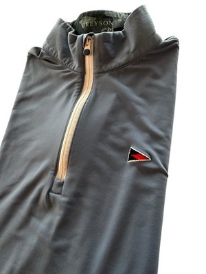 Greyson 1/4 Zip Mens Medium Gray Long Sleeve Stretch Comfort