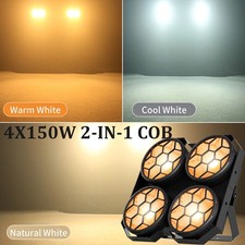 2 in 1 COB Par Light 4 150W Warm  Cold White Spotlights DJ Bar Stage Lighting