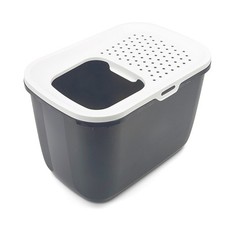 Maison de toilette HOP In entrée par dessus 58 x 39 x H 40 cm grise pour chat